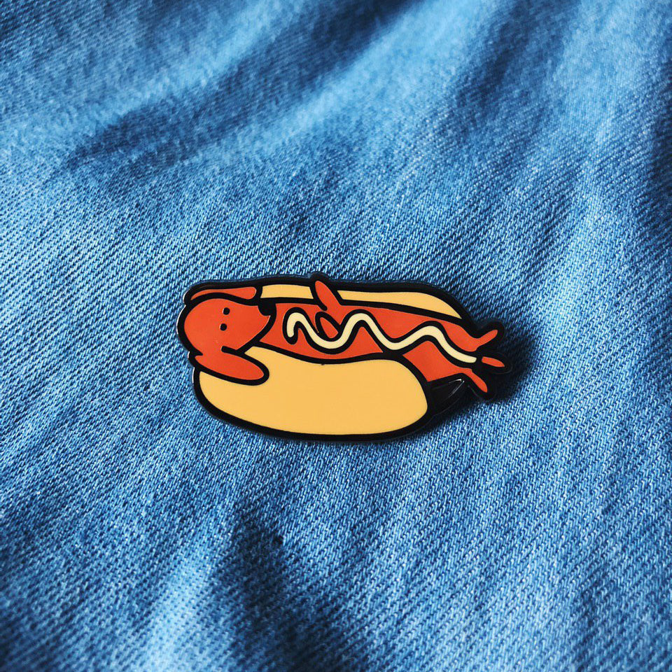 Sausage Dog Hotdog Dachshund Hard Enamel Pin