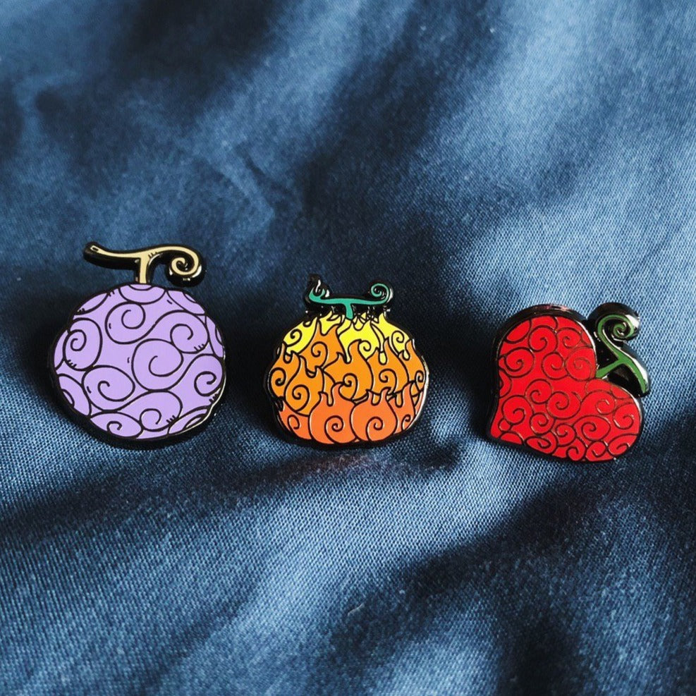 Set of 3 Devil Fruits One Piece Hard Enamel Pin