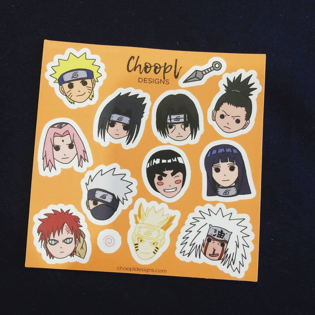 Naruto Sticker Sheet - 13 Stickers|Choopl Designs | Choopl Designs