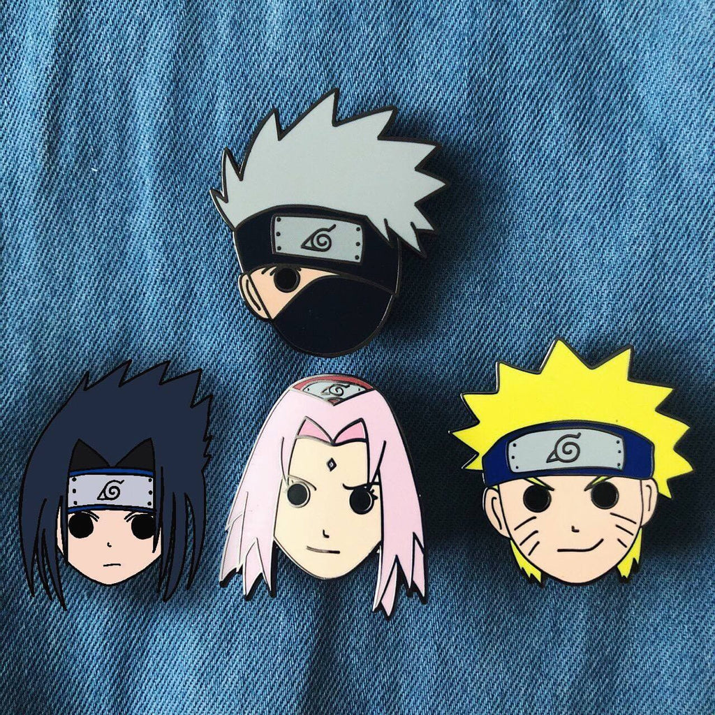 Team 7 Set: Naruto, Sasuke, Sakura, Kakashi Hard Enamel Pins