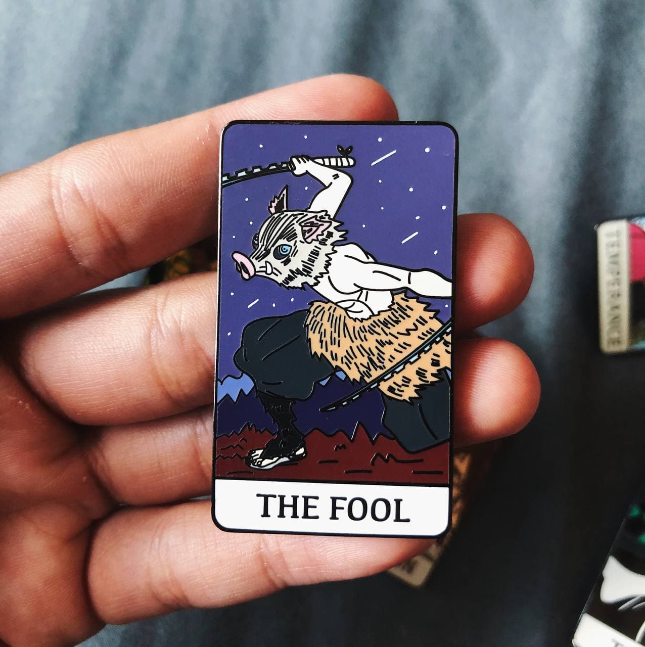 Demon buy slayer Tanjiro tarot enamel pin