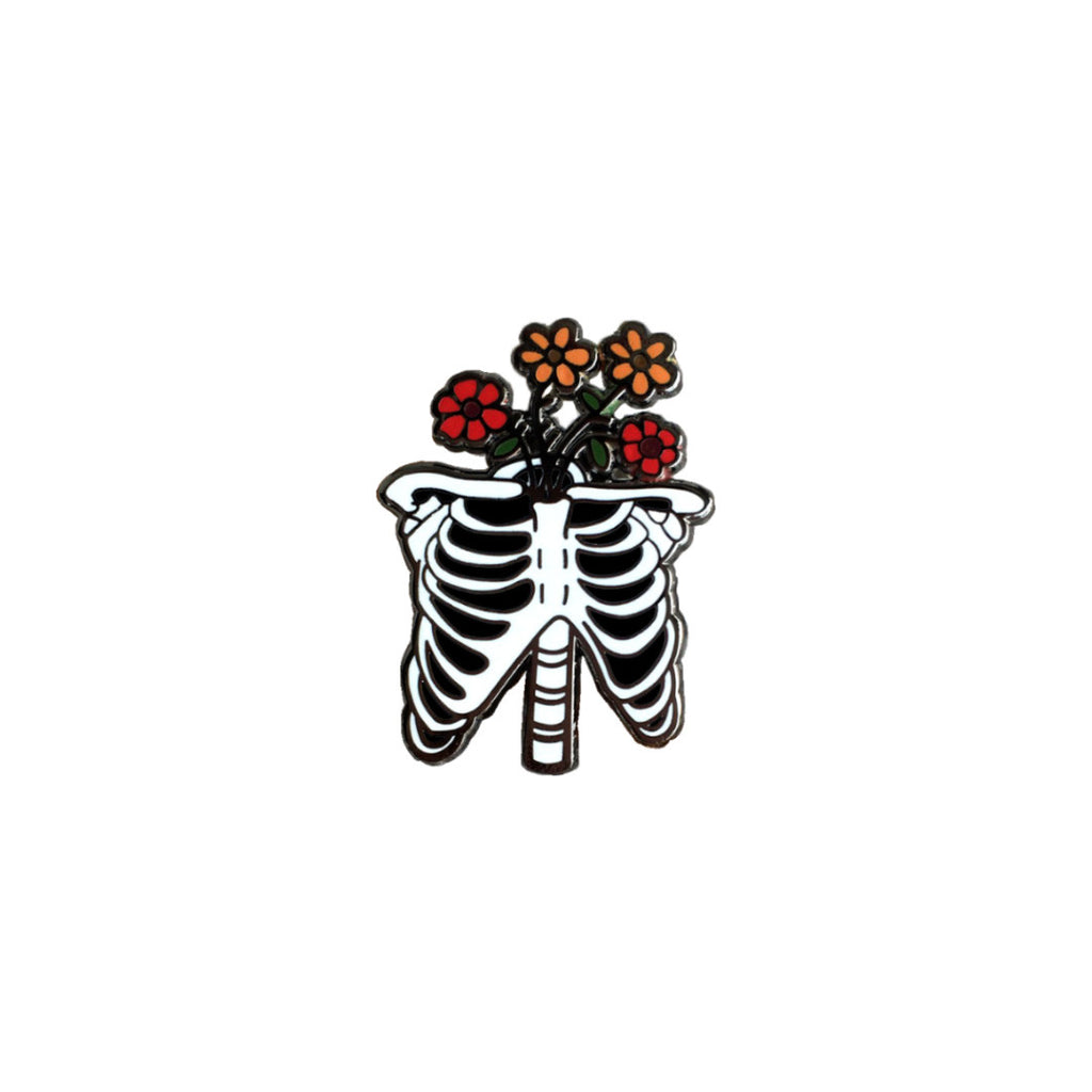 Ribs with Flowers Hard Enamel Pin